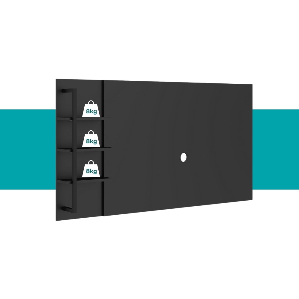 Rack Painel Tv 50 Polegadas Ohio Carraro Preto - 10