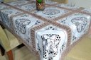 Ver imagem 1 de Toalha de Mesa Entremeio 2,20m - Branca e Bege Arte & Tear