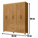 Ver imagem 4 de Guarda Roupa Casal Panamá 6 Portas Freijó Moval