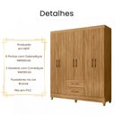 Ver imagem 5 de Guarda Roupa Casal Panamá 6 Portas Freijó Moval