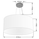 Ver imagem 2 de Lustre Pendente Cilíndrico Vivare Md-4074 Cúpula em Tecido 60x30cm - Bivolt - Palha - Bivolt