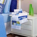 Ver imagem 3 de Kit Combo Cobre Leito + Jogo de Banho Futebol Azul Queen 08 Peças Dupla Face 150 Fios