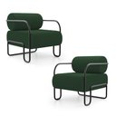 Ver imagem 1 de Kit 02 Poltronas Decorativas Orgânica Living Miska Veludo Verde Escuro - Abmaza