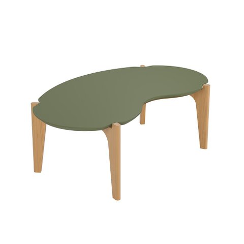 Mesa de Centro Sala de Estar Florida 1,05m Verde Floresta/freijó - Lukaliam Móveis
