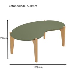 Mesa de Centro Sala de Estar Florida 1,05m Verde Floresta/freijó - Lukaliam Móveis - 3