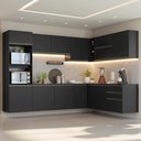 Ver imagem 1 de Armário de Cozinha Completa de Canto 465 cm Suspenso Preto Nice Madesa 10