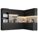 Ver imagem 2 de Armário de Cozinha Completa de Canto 465 cm Suspenso Preto Nice Madesa 10