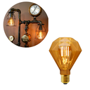 Ver imagem 1 de Lâmpada Diamante Filamento Led 4w Bocal Rosca E27 Luz 2200k Âmbar Vintage Bivolt para Pendentes Abaj