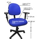 Ver imagem 4 de Cadeira Executiva Giratória Para Escritório Braço Digitador Com Regulagem de Altura Courvin Azul