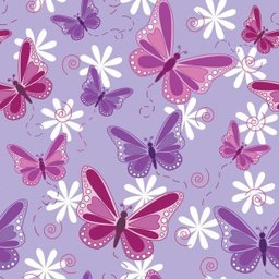 Papel de Parede Adesivo Fundo Lilas com Borboleta Rosa Roxo - SSJTE-33 - ROLO - 1,77M X 59cm ( 1M² ) - 1