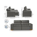 Ver imagem 3 de Sofá Modular 3 Lugares Búzios 195cm com Molas, Retrátil e Reclinável com Tecido Veludo Nobre Sofatec