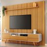 Rack para Sala Erah com Painel para Tv Ripado 86 Pol Wise B01 Off White Cinamomo - Lyam Decor - 2