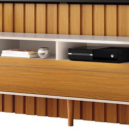 Rack para Sala Erah com Painel para Tv Ripado 86 Pol Wise B01 Off White Cinamomo - Lyam Decor - 9
