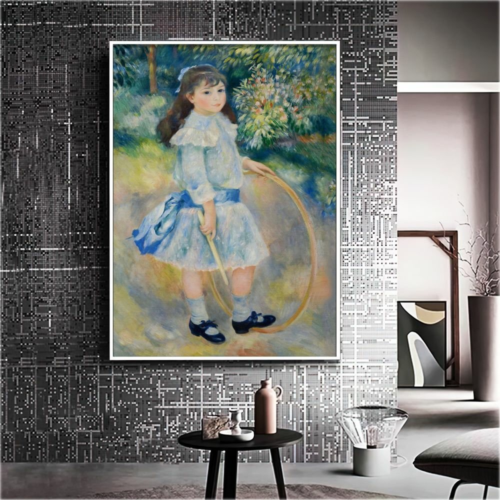 Quadro A Menina Com Um Aro Auguste Renoir:150x100/BORDA INFINITA - 7