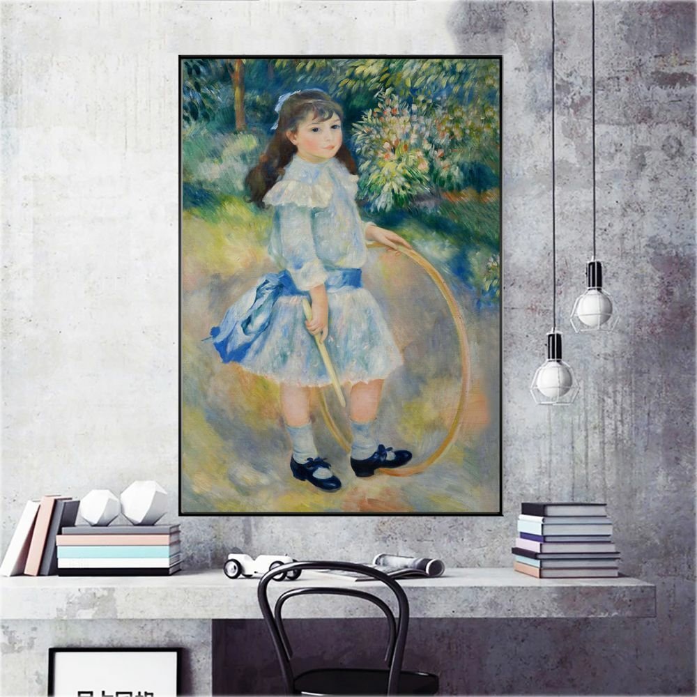 Quadro A Menina Com Um Aro Auguste Renoir:150x100/BORDA INFINITA - 4