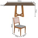 Ver imagem 3 de Conjunto Mesa Juliaa 1,6m Freijó Pés Cerejeira 6 Cadeiras Suellen Design Premium Sala - Cinza Linho