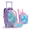 Ver imagem 1 de Kit Mochila Escolar de Rodinhas Holográfica Sereira -seanite