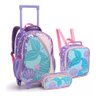 Kit Mochila Escolar de Rodinhas Holográfica Sereira -seanite - 1