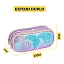 Ver mais imagens de Kit Mochila Escolar de Rodinhas Holográfica Sereira -seanite