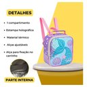 Ver imagem 7 de Kit Mochila Escolar de Rodinhas Holográfica Sereira -seanite