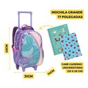 Ver imagem 4 de Kit Mochila Escolar de Rodinhas Holográfica Sereira -seanite