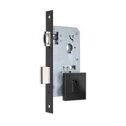 Fechadura Pado Rolete 55mm Porta Pivotante Cilindro de 74mm preto - 1