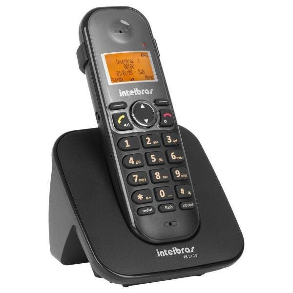Telefone sem Fio Intelbras TS 5120, Viva Voz, Identificador - Preto