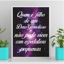 Ver imagem 1 de Quadro Filho de Um Deus Grande 24x18cm - com Vidro:madeira Preta