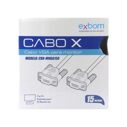 Cabo VGA 15 metros com Filtro Contra Interferência Exbom CBX-MVGA150 - 1 Cabo VGA 15 metros com Filtro Contra Interferência Exbom CBX-MVGA150 - 1