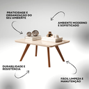 Ver imagem 4 de Mesa Centro Decoração Ambiente Sala Mdf Apoio Moderno:off White