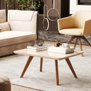 Ver imagem 1 de Mesa Centro Decoração Ambiente Sala Mdf Apoio Moderno:off White