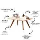 Ver imagem 3 de Mesa Centro Decoração Ambiente Sala Mdf Apoio Moderno:off White
