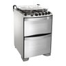 Fogão Brastemp 4 Bocas Duplo Forno Cor Inox com Dupla Chama e Timer Digital - Bfd4Tar - 1