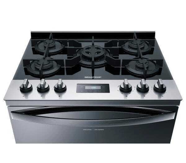 Fogão Brastemp 5 Bocas Duplo Forno Cor Inox com Mesa de Vidro e Touch Timer com Autodesligamento - B - 7