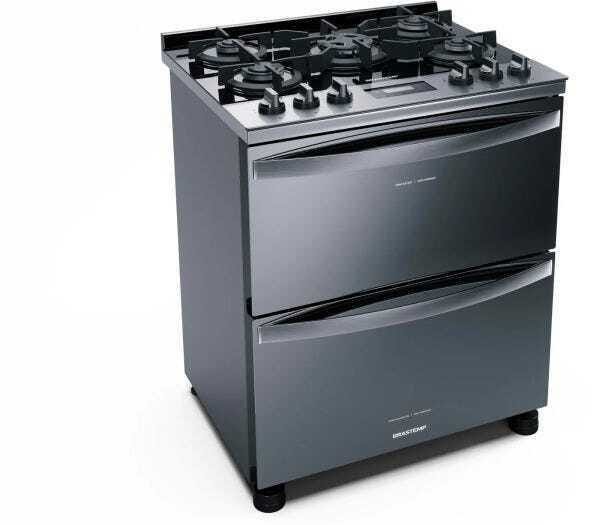 Fogão Brastemp 5 Bocas Duplo Forno Cor Inox com Mesa de Vidro e Touch Timer com Autodesligamento - B - 6