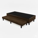 Ver imagem 1 de Base Cama Box Solteiro com Cama Auxiliar Conjugada:suede Marrom/solteiro