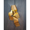 Ver imagem 2 de Decoração Escultura de Parede Luminária Abstrata em Aço Cor Dourado Exclusiva no Brasil  Para Sala Q