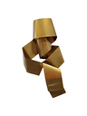 Ver imagem 1 de Decoração Escultura de Parede Luminária Abstrata em Aço Cor Dourado Exclusiva no Brasil Para Sala Q