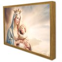 Ver imagem 3 de Quadro Decorativo Santa Maria e o Menino Jesus em Moldura Caixa Tacolado Moldura Trad 1cm Branca sem