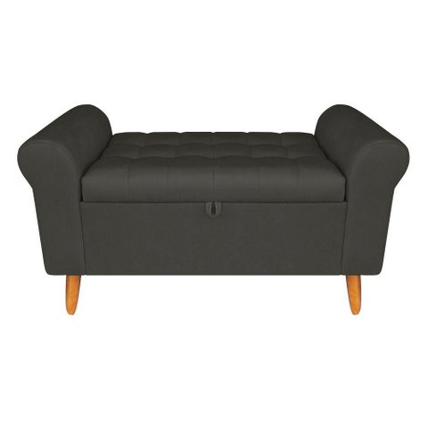 Recamier Bau Rio 160cm Suede Madeira Preto Inova Decor