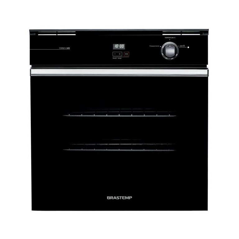 Forno de embutir a gás Brastemp 78 litros Preto com grill e timer touch - BOA84AE