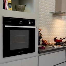 Forno de embutir a gás Brastemp 78 litros Preto com grill e timer touch - BOA84AE - 6