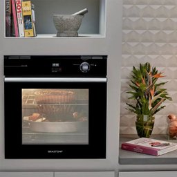 Forno de embutir a gás Brastemp 78 litros Preto com grill e timer touch - BOA84AE - 9