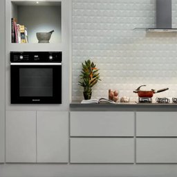 Forno de embutir elétrico Brastemp 84 litros Preto com convecção e timer touch - BOC84AE - 6