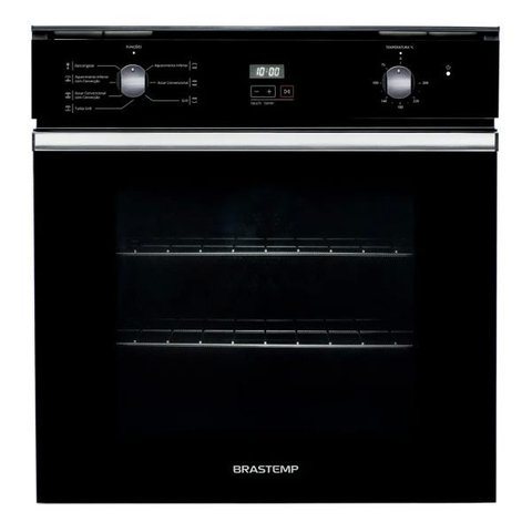 Forno de embutir elétrico Brastemp 84 litros Preto com convecção e timer touch - BOC84AE