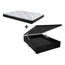 Ver imagem 1 de Cama Box Baú Casal Conforto Sintético Preto + Colchão Casal Conforto Espuma D33 24x138x188