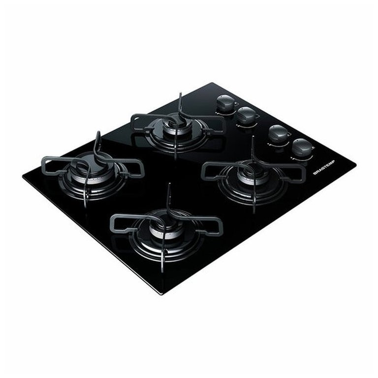 Cooktop 4 Bocas Brastemp com Grades Piatina e Acendimento Automático - Bdd61Ae