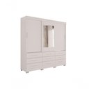 Ver imagem 1 de Guarda-roupa New Star 3 Portas 9 Gavetas com Espelho Salleto Branco