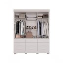 Ver imagem 2 de Guarda-roupa New Star 3 Portas 9 Gavetas com Espelho Salleto Branco