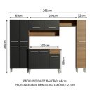 Ver imagem 4 de Armário de Cozinha Completa 261cm Rustic/Preto Emilly Hit Madesa XA